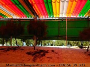 Lắp đặt mái xếp che nắng mưa không gian hội chợ triển lãm