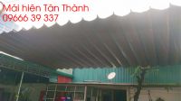 Lắp đặt mái hiên, mái xếp di động lượn sóng tại đường giải phóng